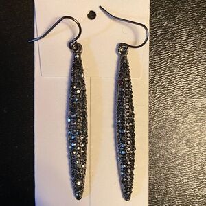 Dark Grey Teardrop Earrings, White House Black Market